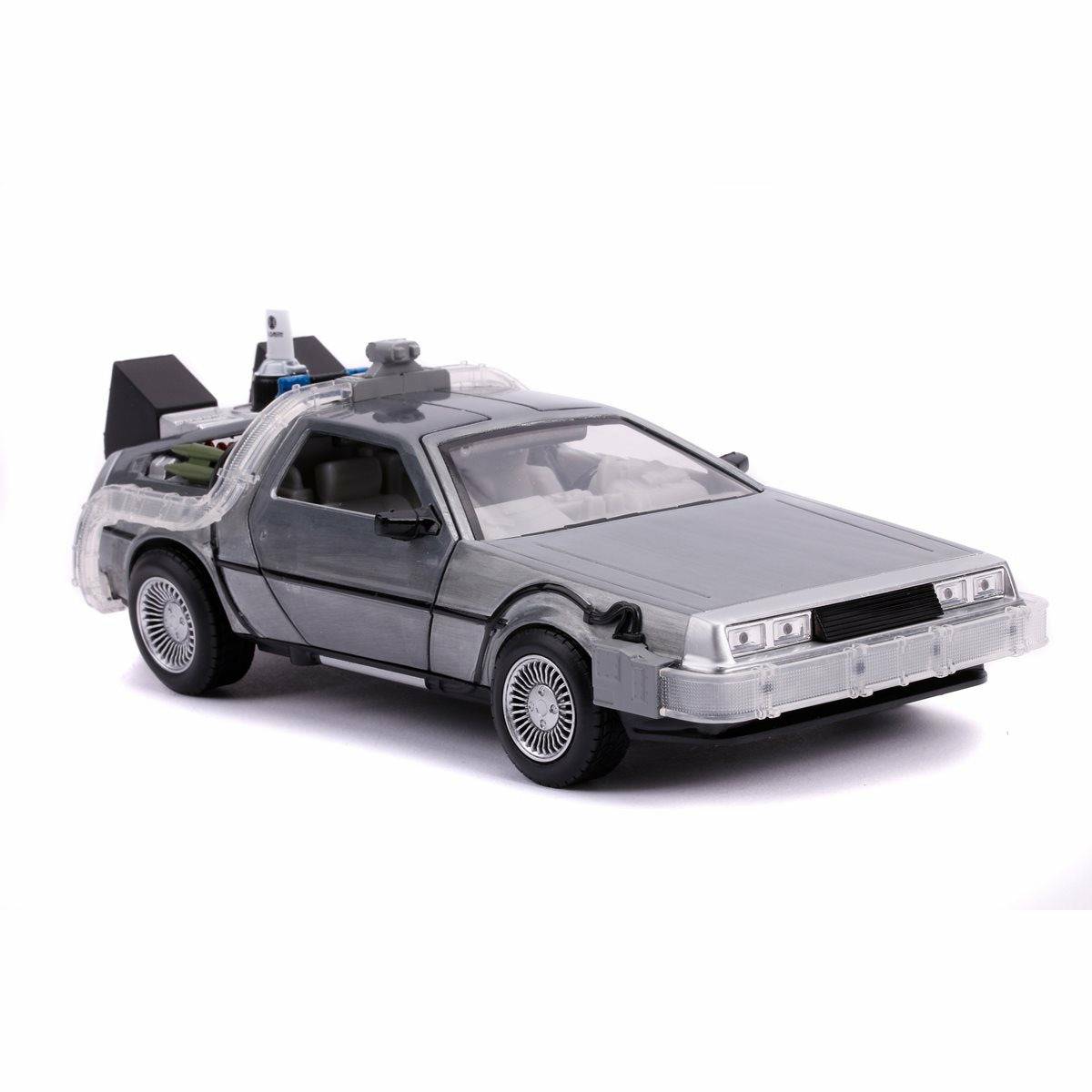 Back to the Future Part II die-cast 1:24 scale "Hollywood Rides" light-up DeLorean Time Machine - MEGA POP COMICS