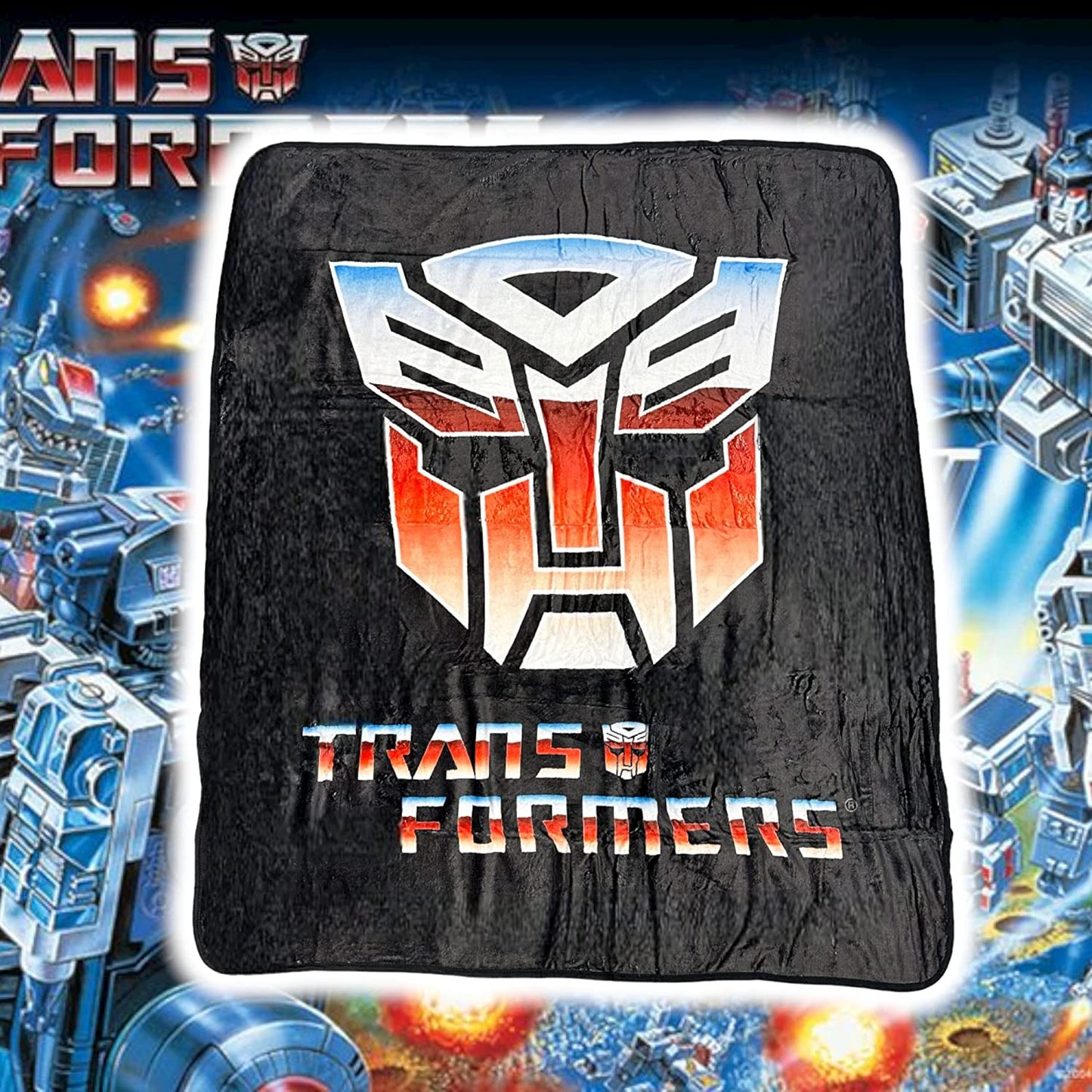 Hasbro Transformers Autobot Symbol 80's Cartoon Throw Blanket - MEGA POP COMICS