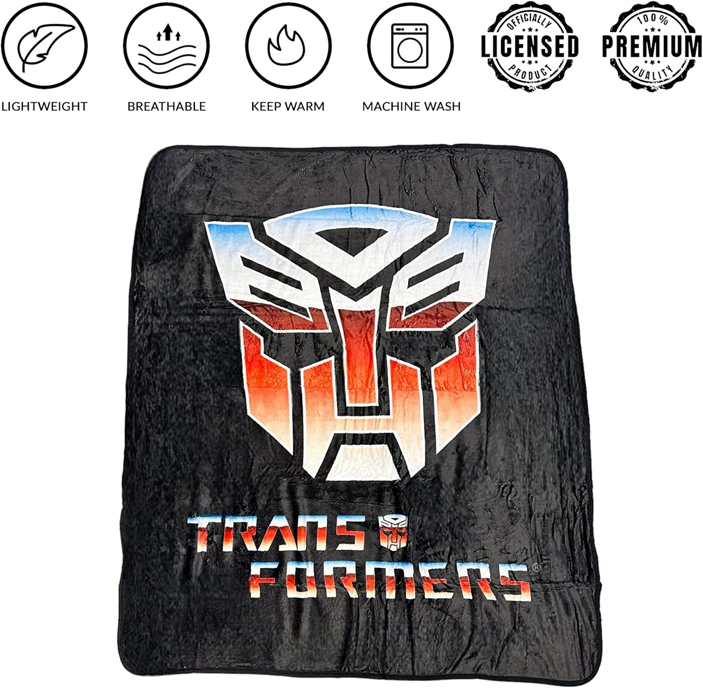 Hasbro Transformers Autobot Symbol 80's Cartoon Throw Blanket - MEGA POP COMICS