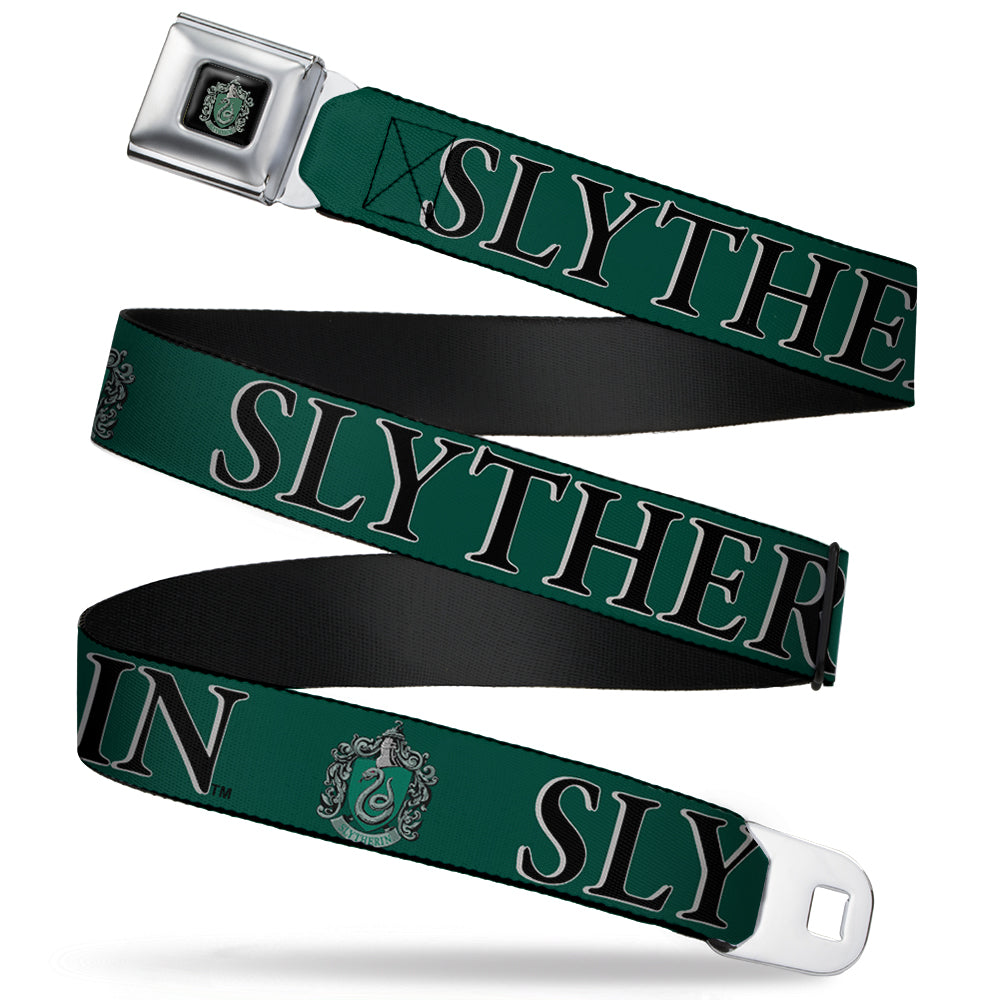 Slytherin Crest Full Color Seatbelt Belt - Harry Potter SLYTHERIN & Crest Green/Black Webbing - MEGA POP COMICS