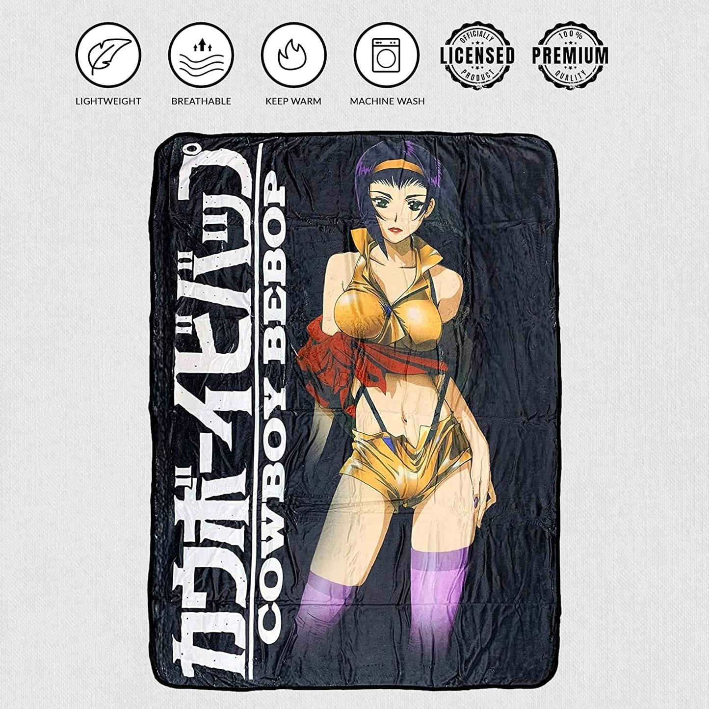 Cowboy Bebop Faye Valentine Standing Fleece Throw Soft Lightweight Blanket 45x60 Inches - MEGA POP COMICS