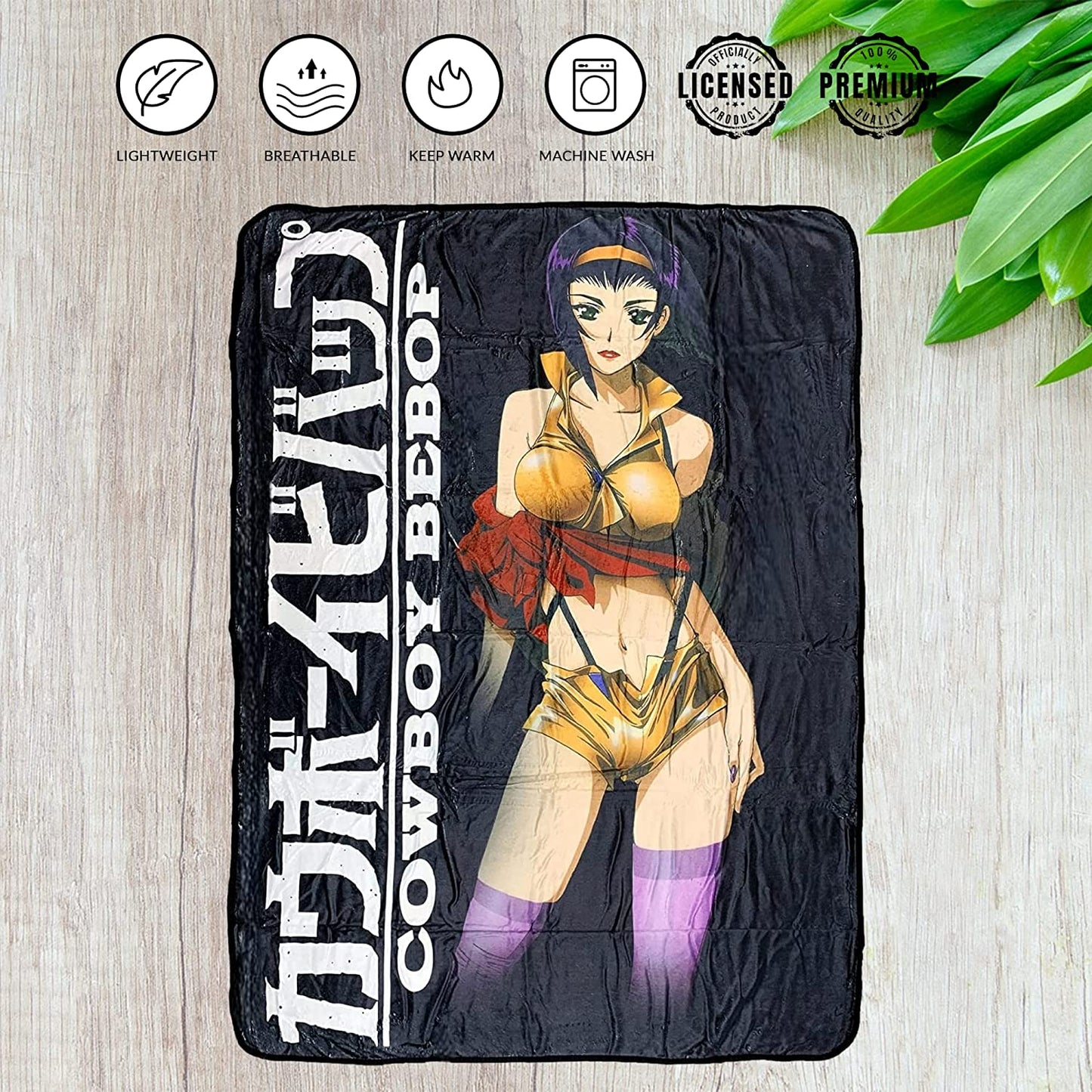 Cowboy Bebop Faye Valentine Standing Fleece Throw Soft Lightweight Blanket 45x60 Inches - MEGA POP COMICS