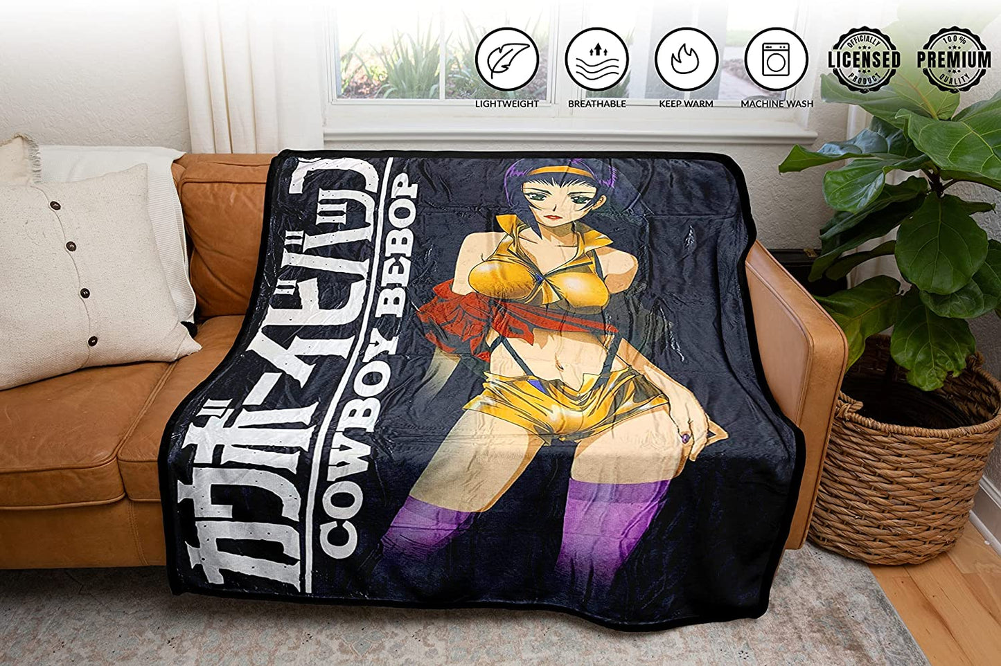Cowboy Bebop Faye Valentine Standing Fleece Throw Soft Lightweight Blanket 45x60 Inches - MEGA POP COMICS