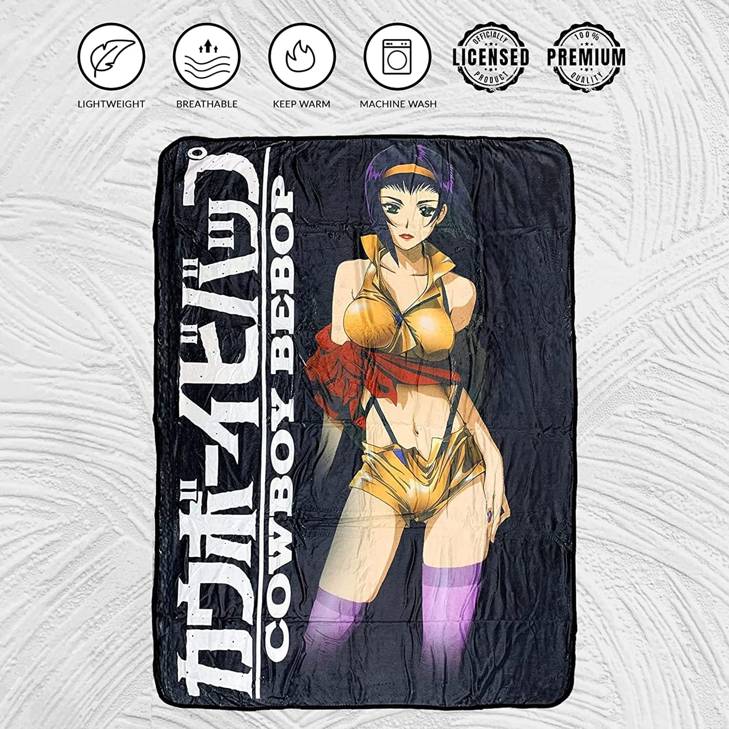 Cowboy Bebop Faye Valentine Standing Fleece Throw Soft Lightweight Blanket 45x60 Inches - MEGA POP COMICS