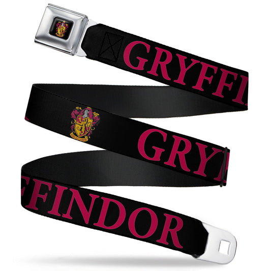 Gryffindor Crest Full Color Seatbelt Belt - Harry Potter GRYFFINDOR & Crest Black/Red Webbing - MEGA POP COMICS