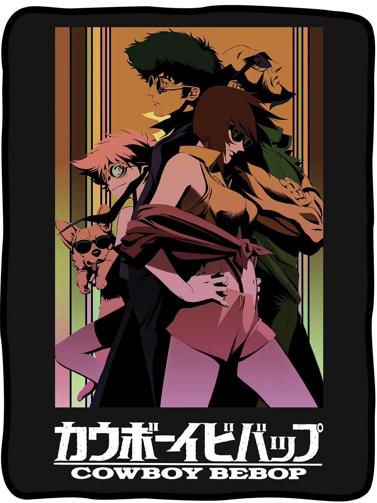 Cowboy Bebop Group Faye Spike Edward Ein Jet Black Fleece Throw Soft Lightweight Blanket 45x60 Inches - MEGA POP COMICS