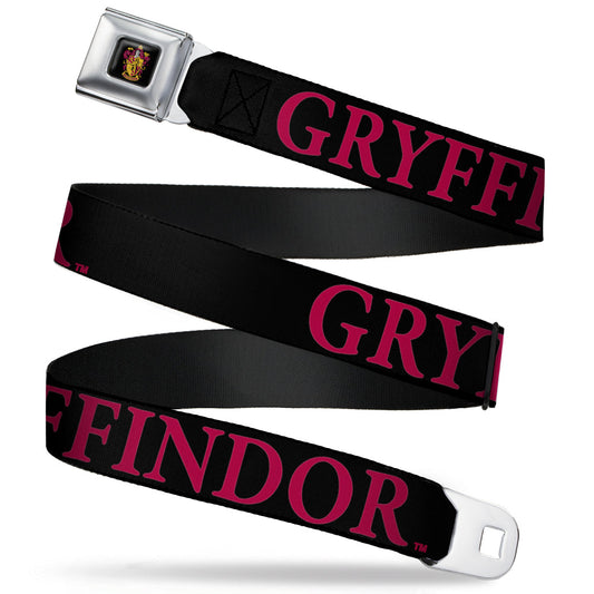 Gryffindor Crest Full Color Seatbelt Belt - Harry Potter GRYFFINDOR Black/Red Webbing - MEGA POP COMICS