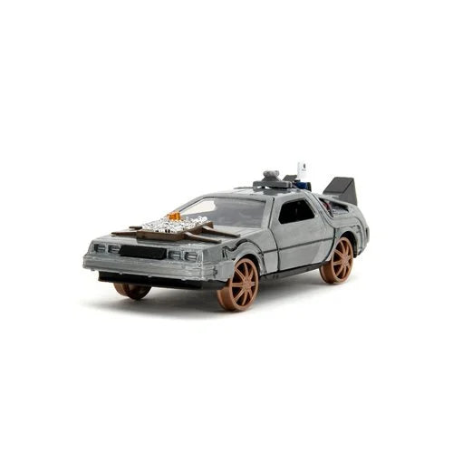 Back to the Future Part III die-cast 1:32 scale "Hollywood Rides" DeLorean Time Machine (railroad) - MEGA POP COMICS