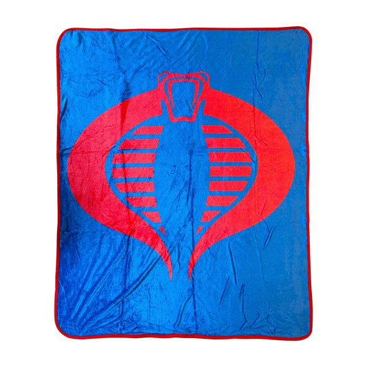 Hasbro G.I. Joe Cobra Symbol Blue 80's Cartoon Throw Blanket - MEGA POP COMICS