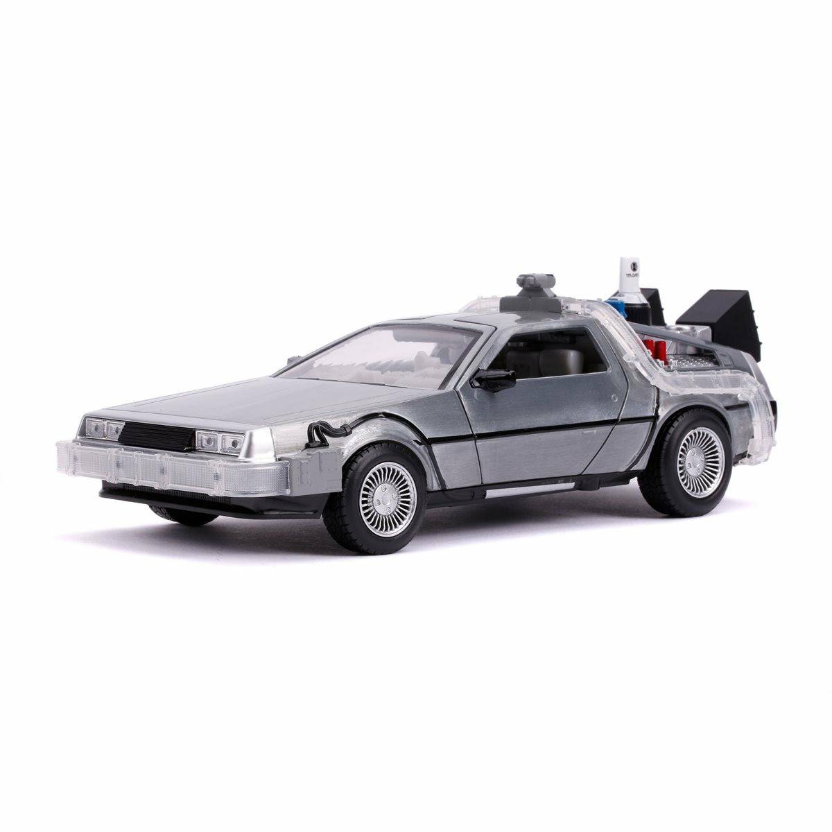Back to the Future Part II die-cast 1:24 scale "Hollywood Rides" light-up DeLorean Time Machine - MEGA POP COMICS