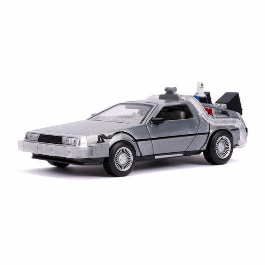 Back to the Future Part II die-cast 1:24 scale "Hollywood Rides" light-up DeLorean Time Machine - MEGA POP COMICS
