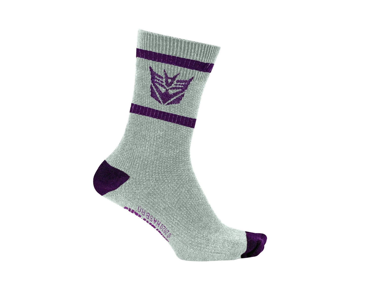 Hasbro Transformers Decepticons Symbol Grey and Purple Crew Socks - MEGA POP COMICS