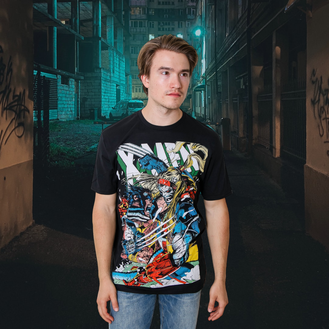 X-Men Wolverine vs Omega Marvel Liscensed Adult T-Shirt - MEGA POP COMICS