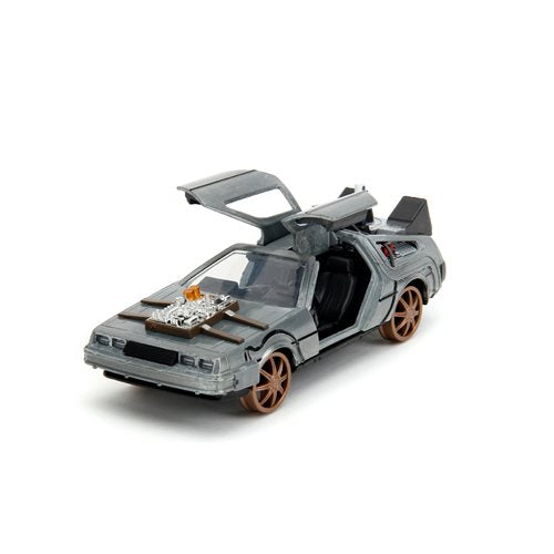 Back to the Future Part III die-cast 1:32 scale "Hollywood Rides" DeLorean Time Machine (railroad) - MEGA POP COMICS
