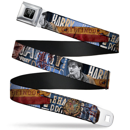 Harry Potter Logo Full Color Black/White Seatbelt Belt - Harry Potter Poses HARRY POTTER GRYFFINDOR Webbing - MEGA POP COMICS