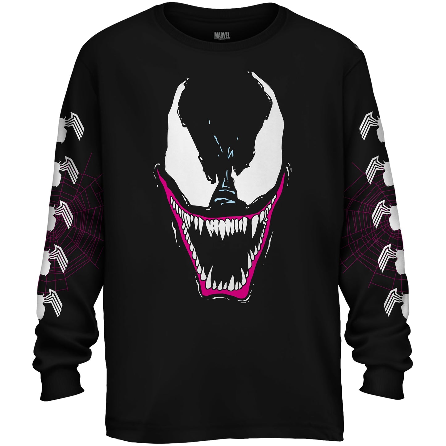 Venom Grin Marvel Comics Adult Long Sleeve T Shirt - MEGA POP COMICS
