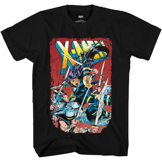 Marvel Comics X-Men Sword Showdown: Psylocke vs Spiral Adult T-Shirt - MEGA POP COMICS
