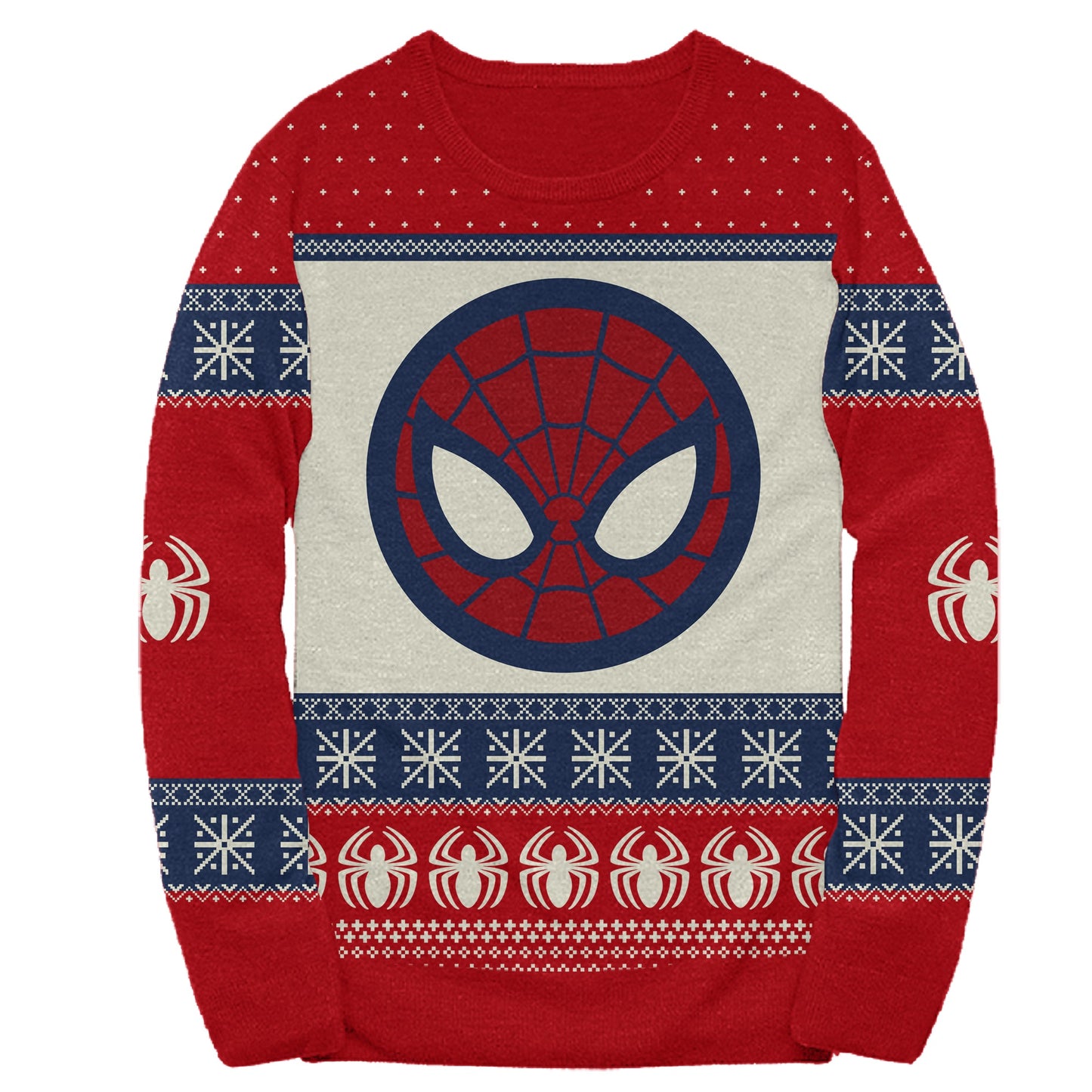Marvel Spider-Man Symbol Offcially Licesned Adult Holiday Ugly Christmas Sweater - MEGA POP COMICS