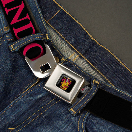 Gryffindor Crest Full Color Seatbelt Belt - Harry Potter GRYFFINDOR & Crest Black/Red Webbing - MEGA POP COMICS