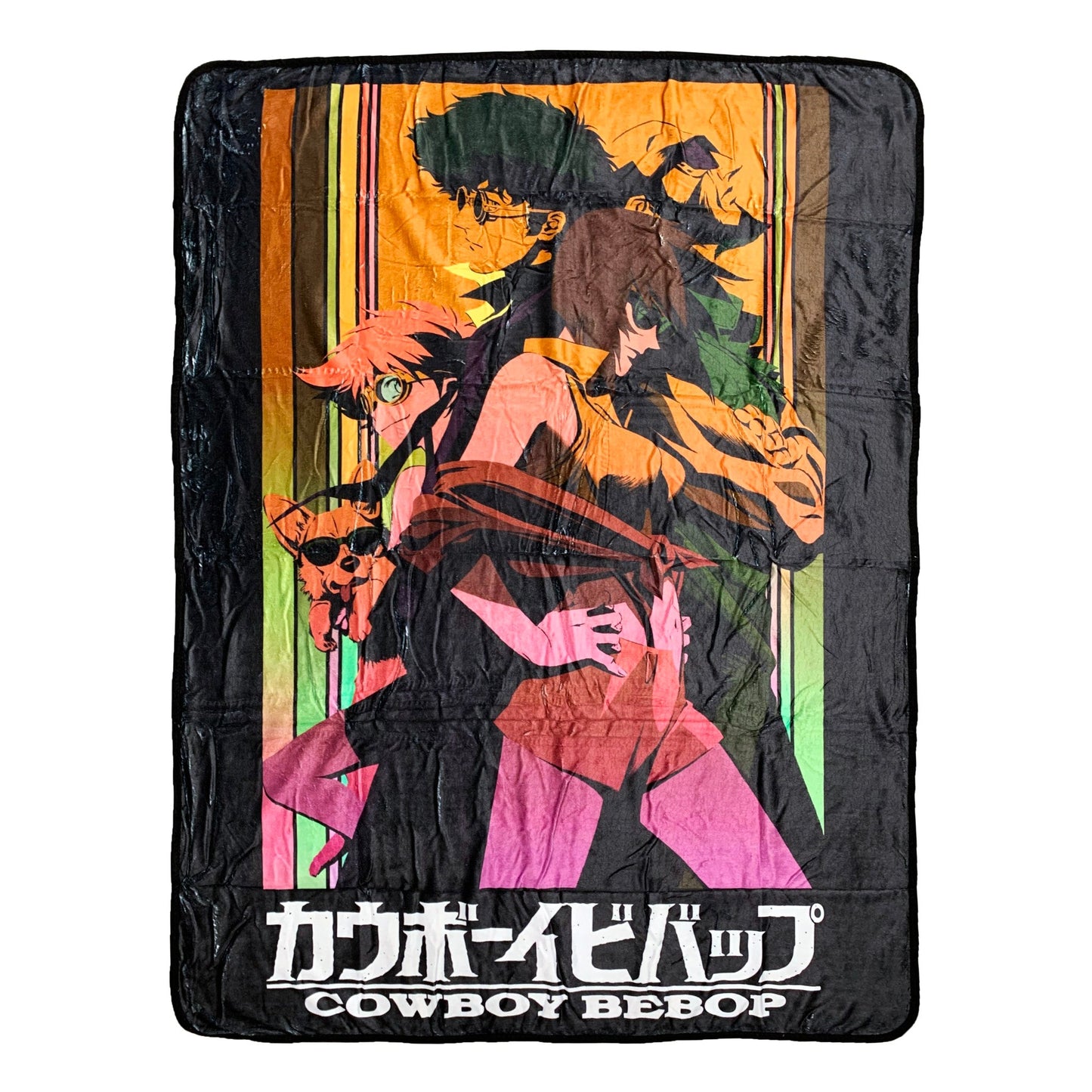 Cowboy Bebop Group Faye Spike Edward Ein Jet Black Fleece Throw Soft Lightweight Blanket 45x60 Inches - MEGA POP COMICS