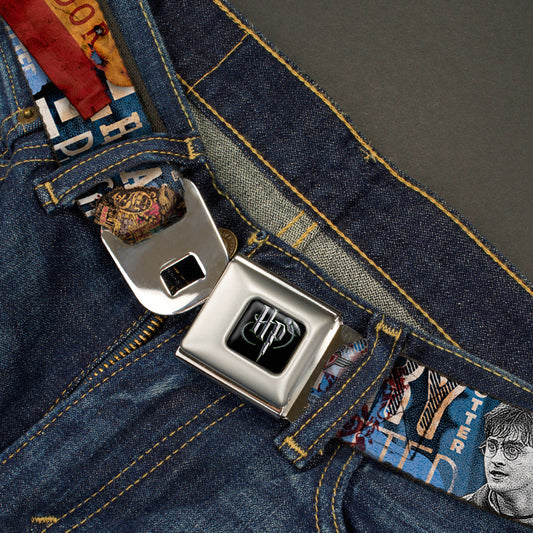 Harry Potter Logo Full Color Black/White Seatbelt Belt - Harry Potter Poses HARRY POTTER GRYFFINDOR Webbing - MEGA POP COMICS