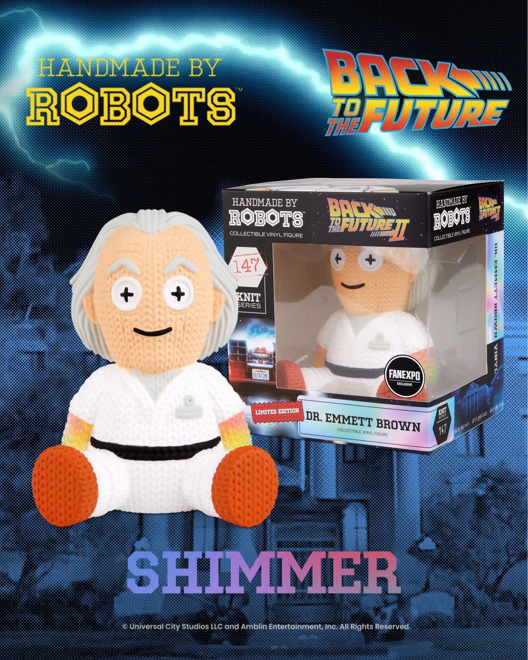 Back to the Future Part II Dr. Emmett Brown Collectible Vinyl Figure (Limited Edition Shimmer / Fan Expo Convention Exclusive) - #147 - MEGA POP COMICS