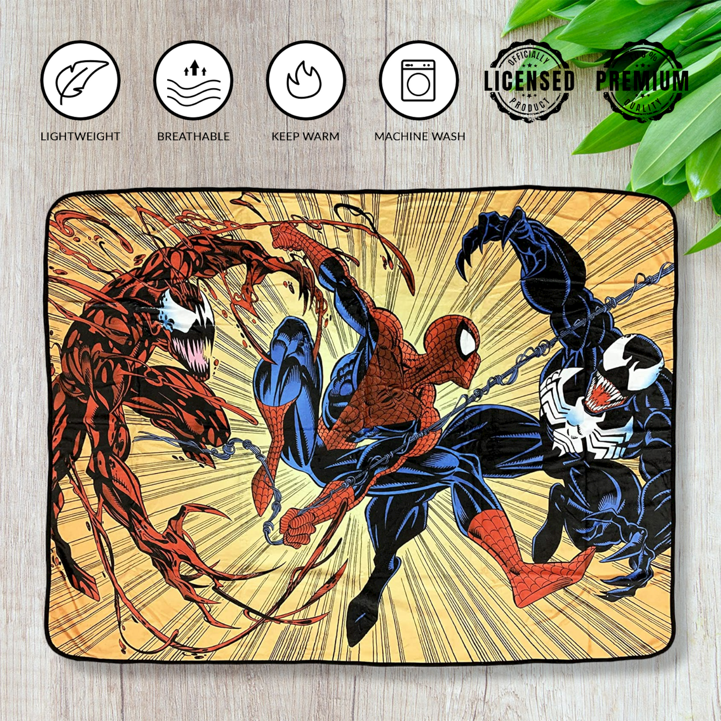 Spider-Man Maximum Carnage And Venom Marvel Fleece Throw Blanket 45in. By 60in. - MEGA POP COMICS