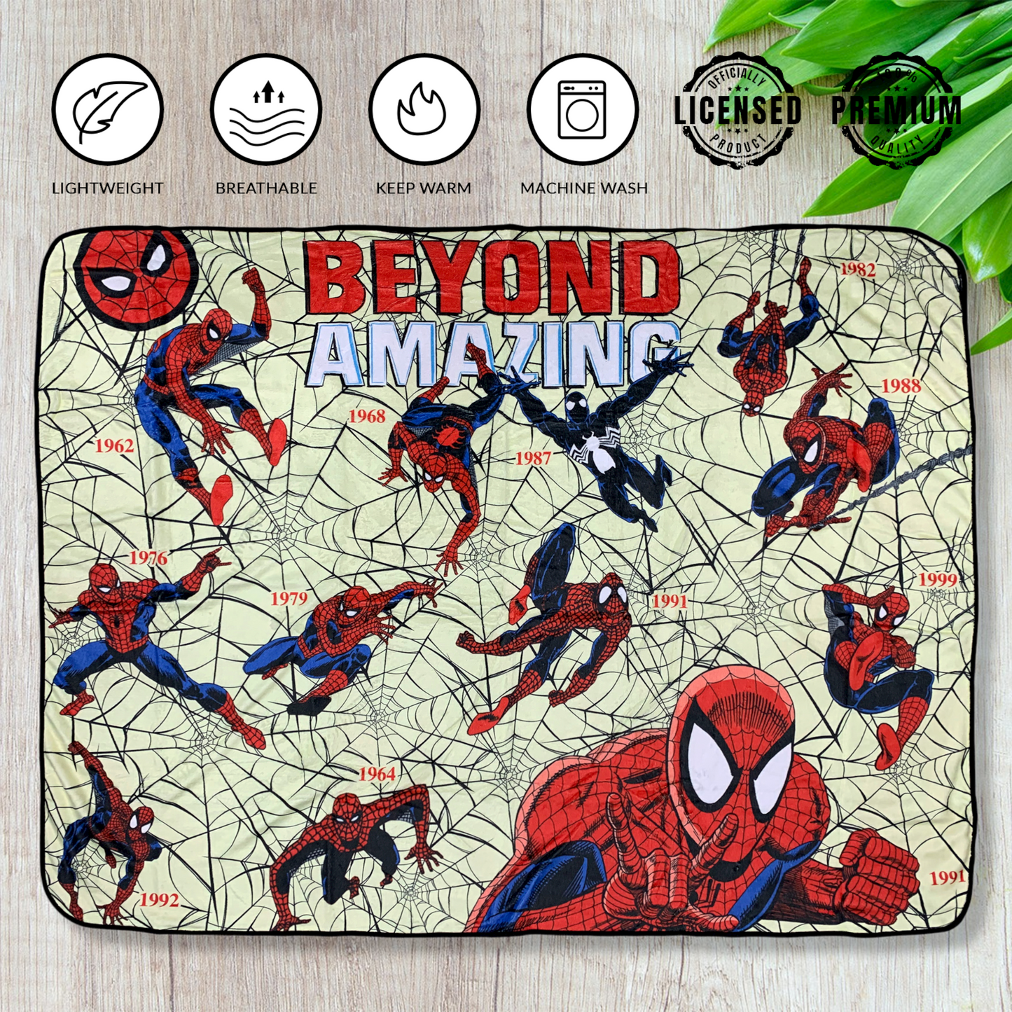 Spider-Man Beyond Amazing 60th Marvel Flannel Throw Super Soft Fleece Blanket 45x60in - MEGA POP COMICS