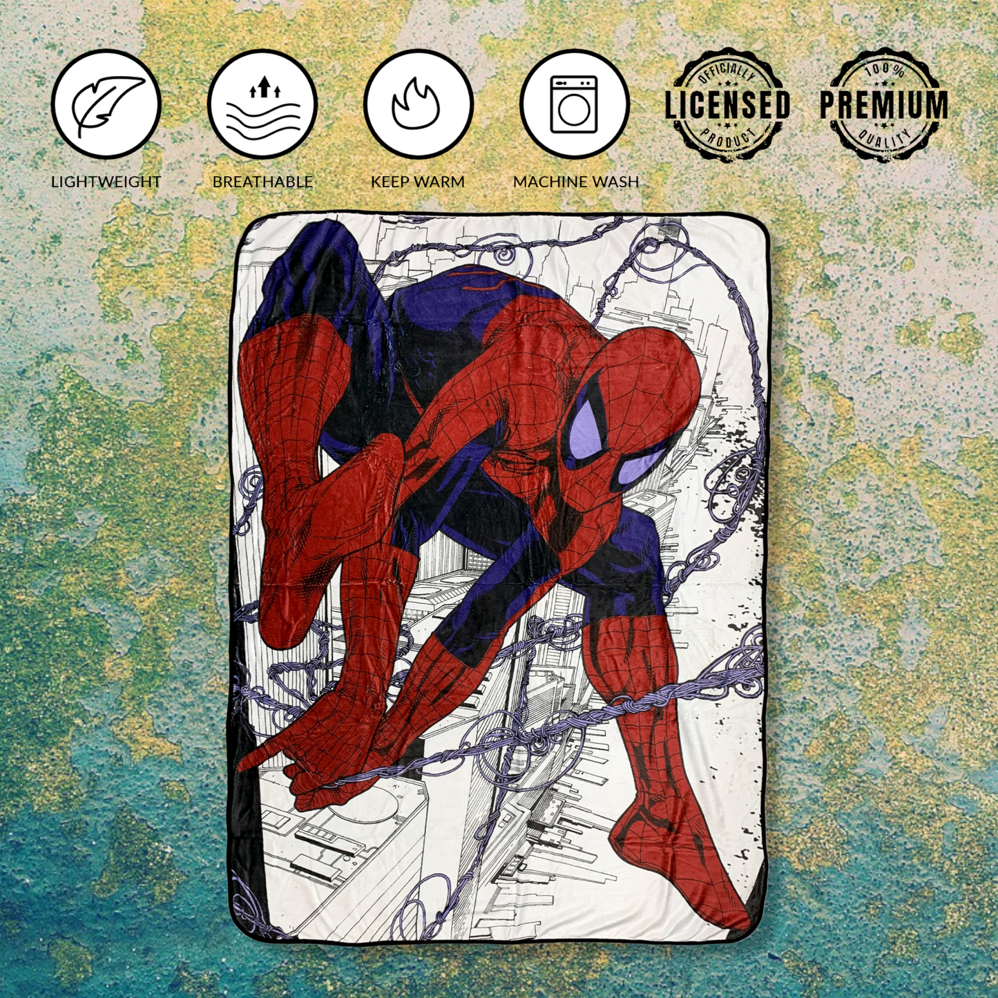 Spider-Man Webslinger Marvel Flannel Fleece Throw Super Soft Lightweight Fleece Blanket 45x60in - MEGA POP COMICS