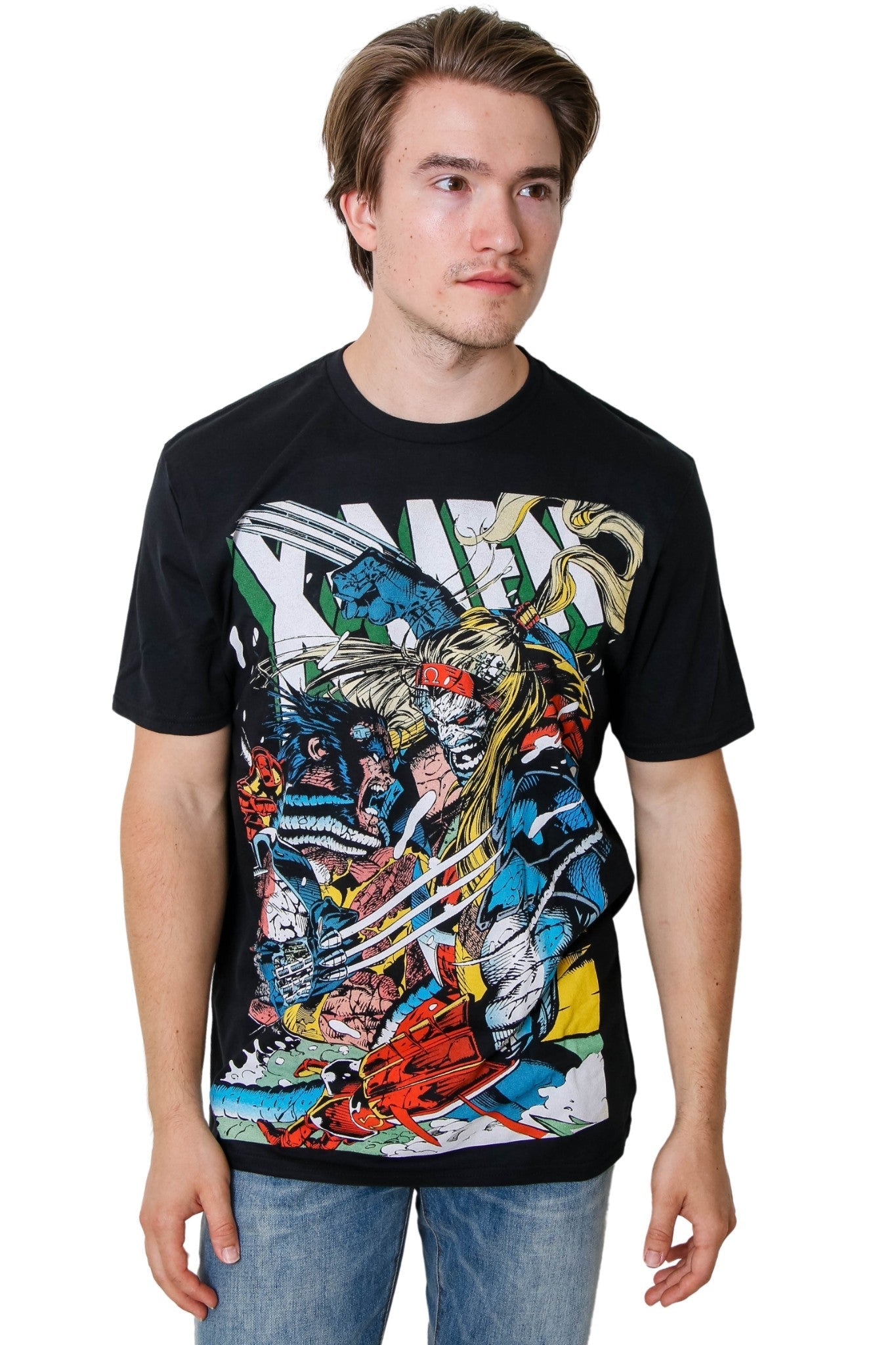 X-Men Wolverine vs Omega Marvel Liscensed Adult T-Shirt - MEGA POP COMICS