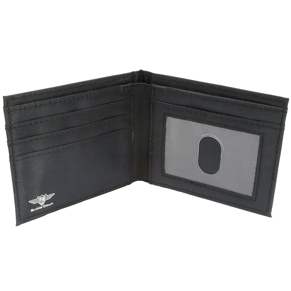 Canvas Bi-Fold Wallet - FRIDAY THE 13TH Jason Machete Pose Bloody Tools Black Grays Reds - MEGA POP COMICS