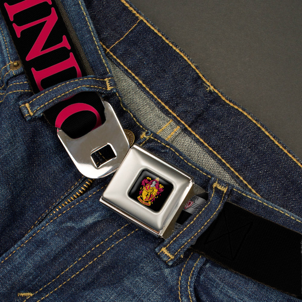 Gryffindor Crest Full Color Seatbelt Belt - Harry Potter GRYFFINDOR Black/Red Webbing - MEGA POP COMICS