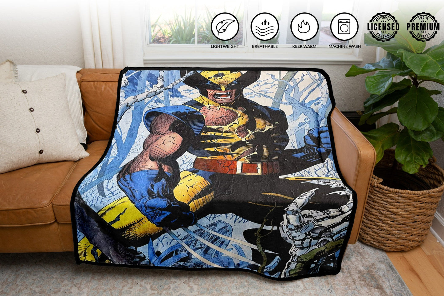 Marvel Wolverine Cover Jim Lee Fleece Throw Blanket - MEGA POP COMICS