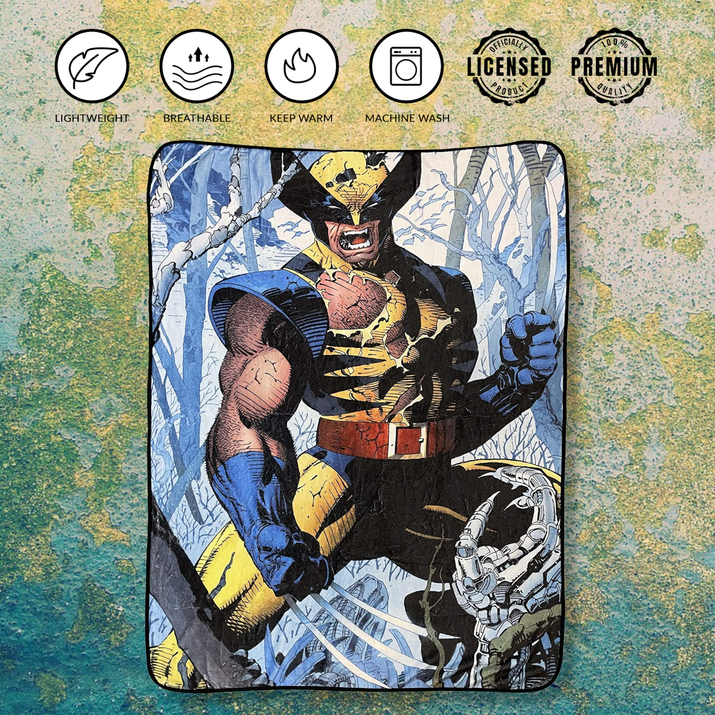 Marvel Wolverine Cover Jim Lee Fleece Throw Blanket - MEGA POP COMICS
