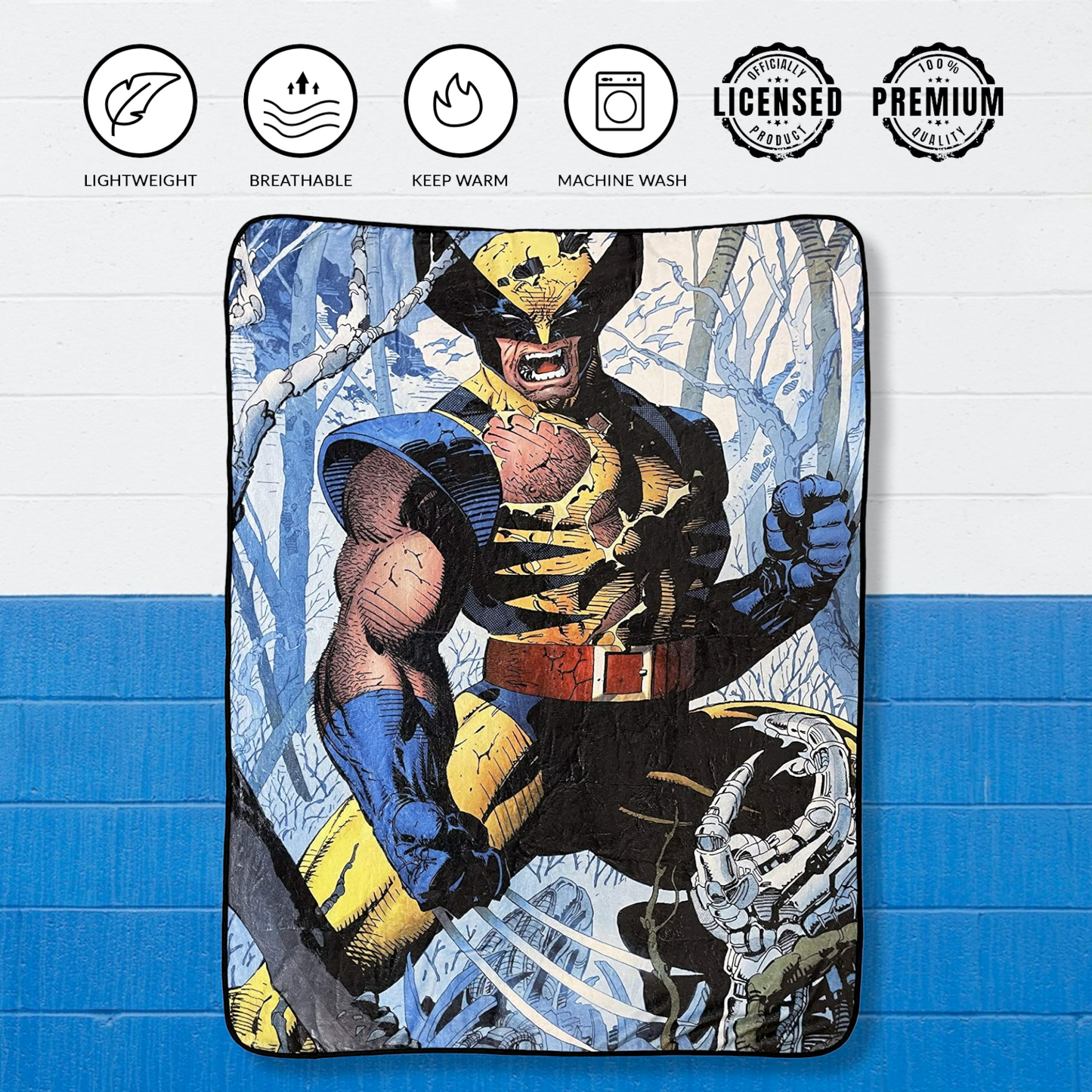 Marvel Wolverine Cover Jim Lee Fleece Throw Blanket - MEGA POP COMICS
