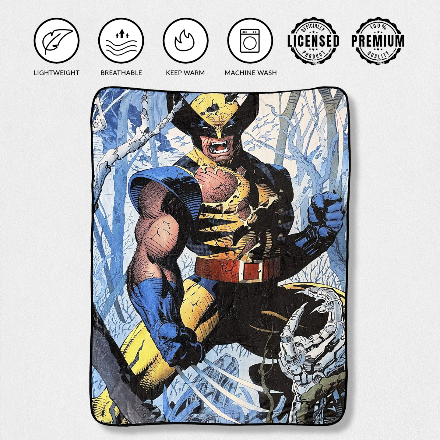 Marvel Wolverine Cover Jim Lee Fleece Throw Blanket - MEGA POP COMICS