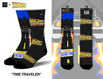 Back to the Future "Time Traveler" Men's Crew Straight Down Knit Mix-Match Socks (Size 8-12) - MEGA POP COMICS 