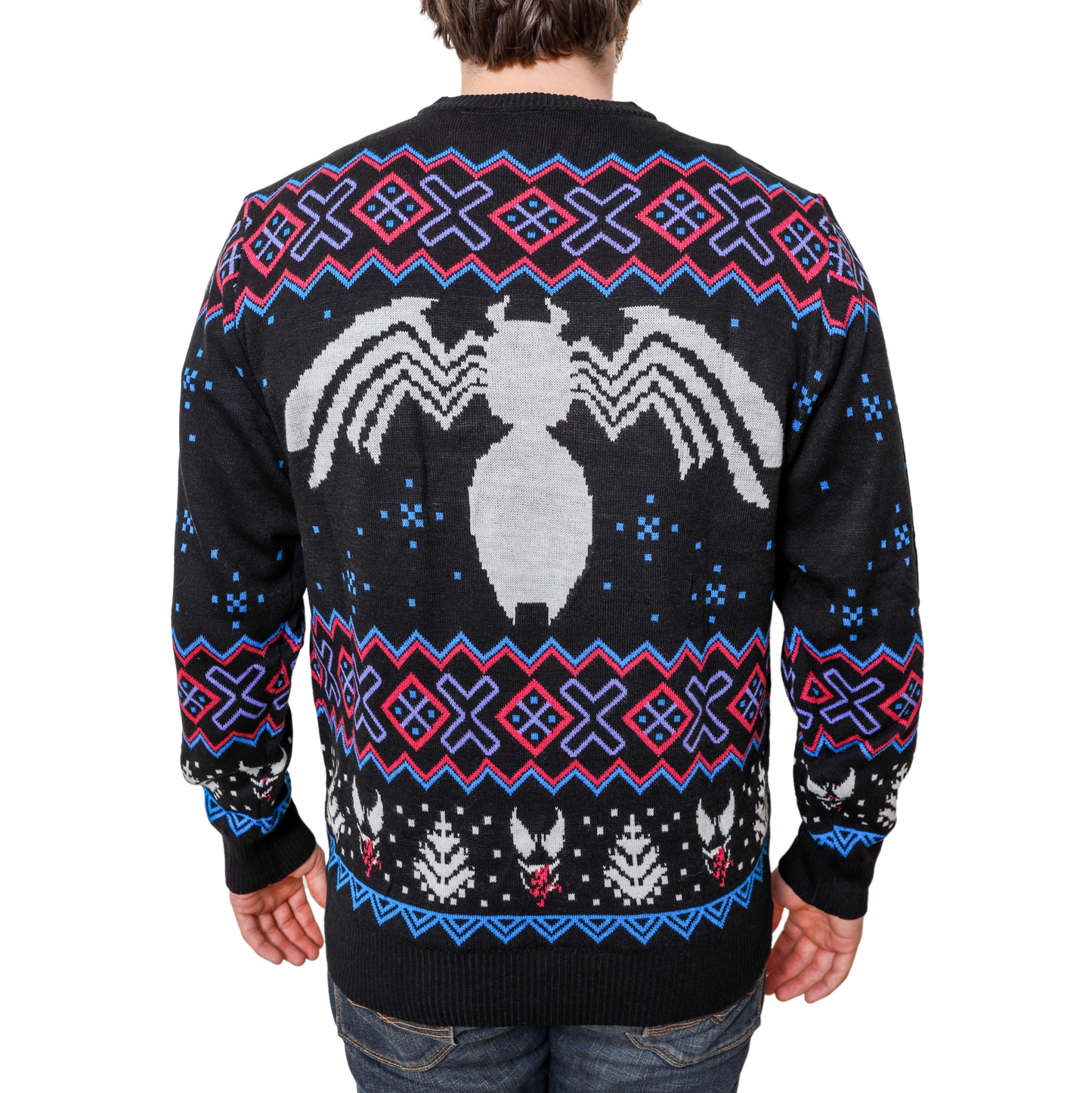 Marvel Venom Symbol Offcially Licesned Adult Holiday Ugly Christmas Sweater - MEGA POP COMICS 