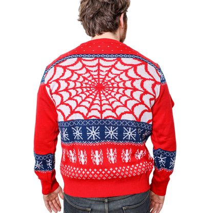 Marvel Spider-Man Symbol Offcially Licesned Adult Holiday Ugly Christmas Sweater - MEGA POP COMICS 