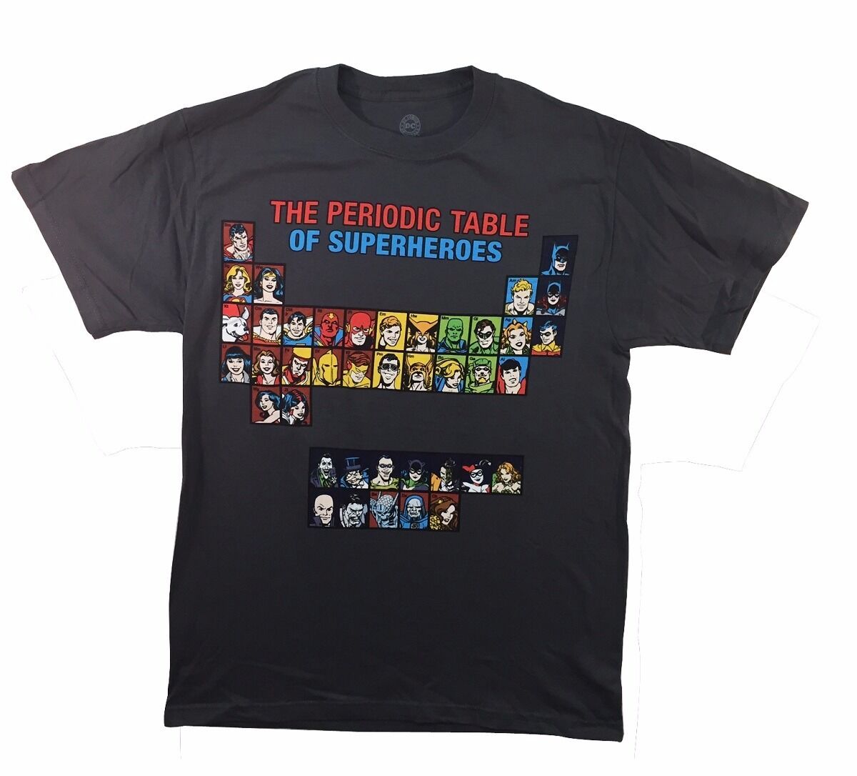 DC Comics Periodic Table Of Super Heroes Adult T-Shirt - MEGA POP COMICS 