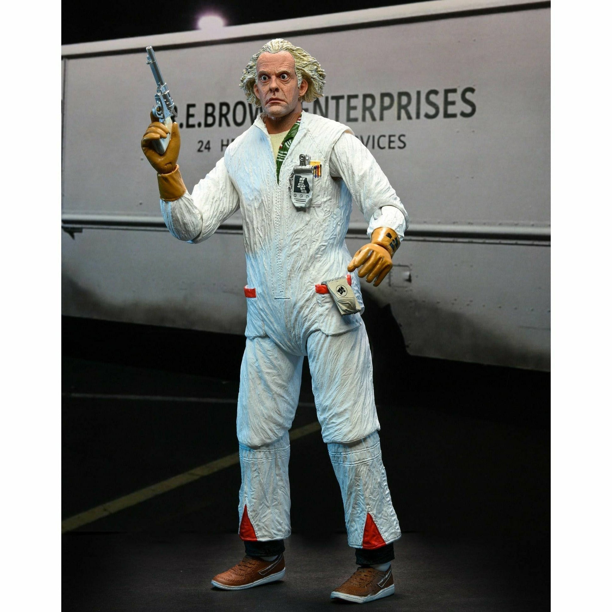 NECA Back to the Future 7" Scale Action Figure - Ultimate Doc Brown (1985 "Hazmat Suit") - MEGA POP COMICS 