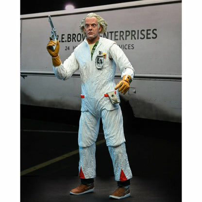 NECA Back to the Future 7" Scale Action Figure - Ultimate Doc Brown (1985 "Hazmat Suit") - MEGA POP COMICS 