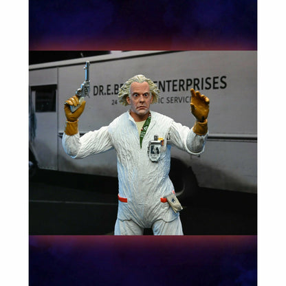 NECA Back to the Future 7" Scale Action Figure - Ultimate Doc Brown (1985 "Hazmat Suit") - MEGA POP COMICS 