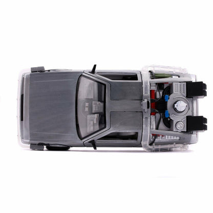 Back to the Future Part II die-cast 1:24 scale "Hollywood Rides" light-up DeLorean Time Machine - MEGA POP COMICS 