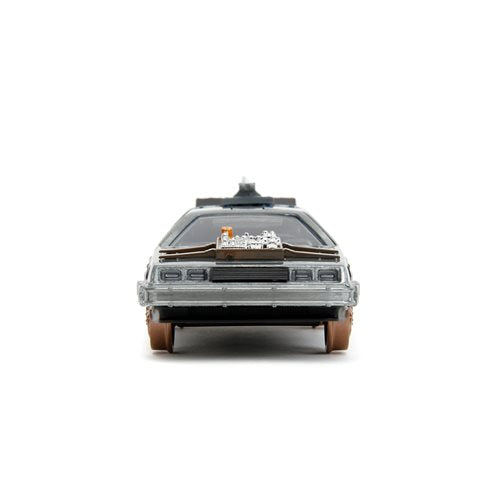 Back to the Future Part III die-cast 1:32 scale "Hollywood Rides" DeLorean Time Machine (railroad) - MEGA POP COMICS 