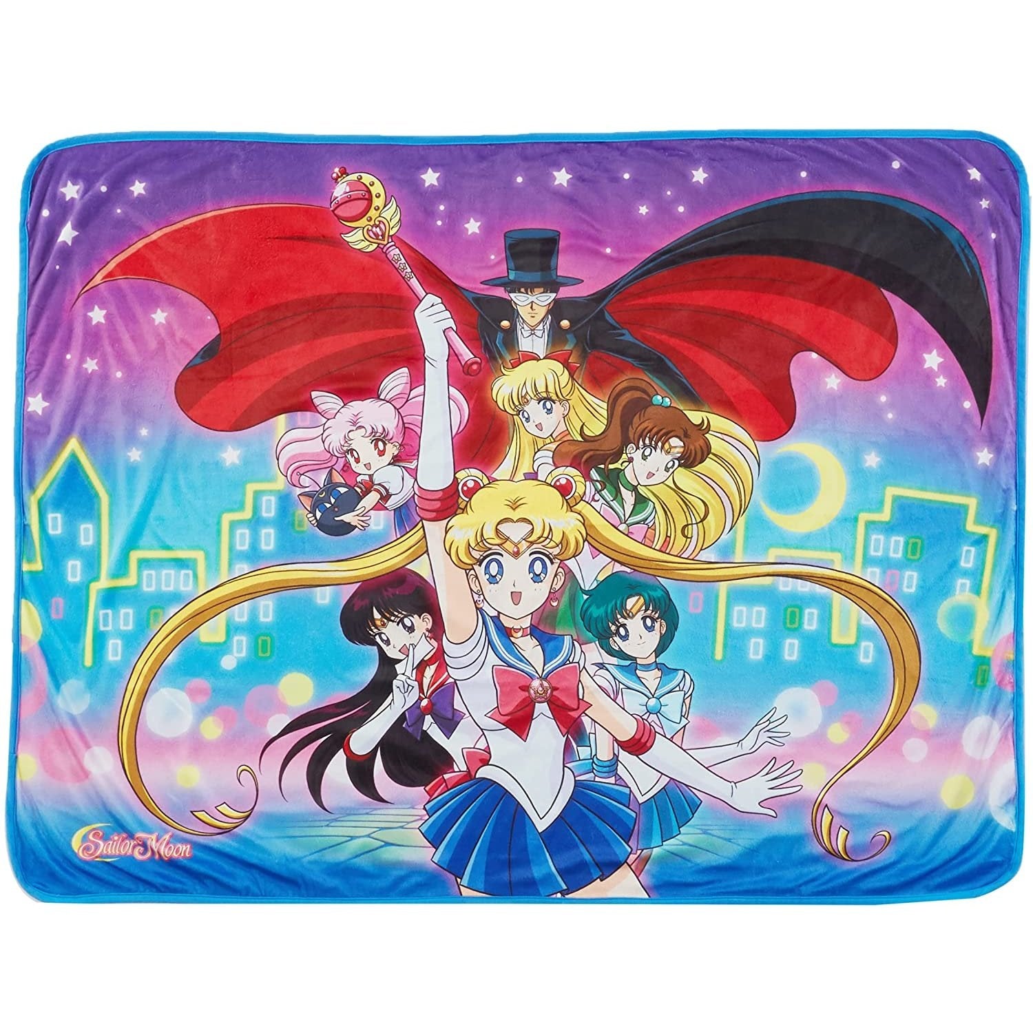 Sailor Moon R - Sailor Moon Group Sublimation Throw Blanket 60in. By 46in. - MEGA POP COMICS 