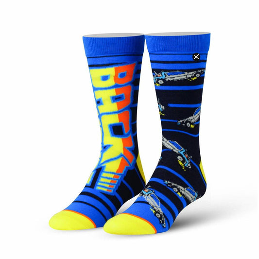 Back to the Future "88 MPH" Men's Crew Straight Down Knit Mix-Match Socks (Size 6-13) - MEGA POP COMICS 