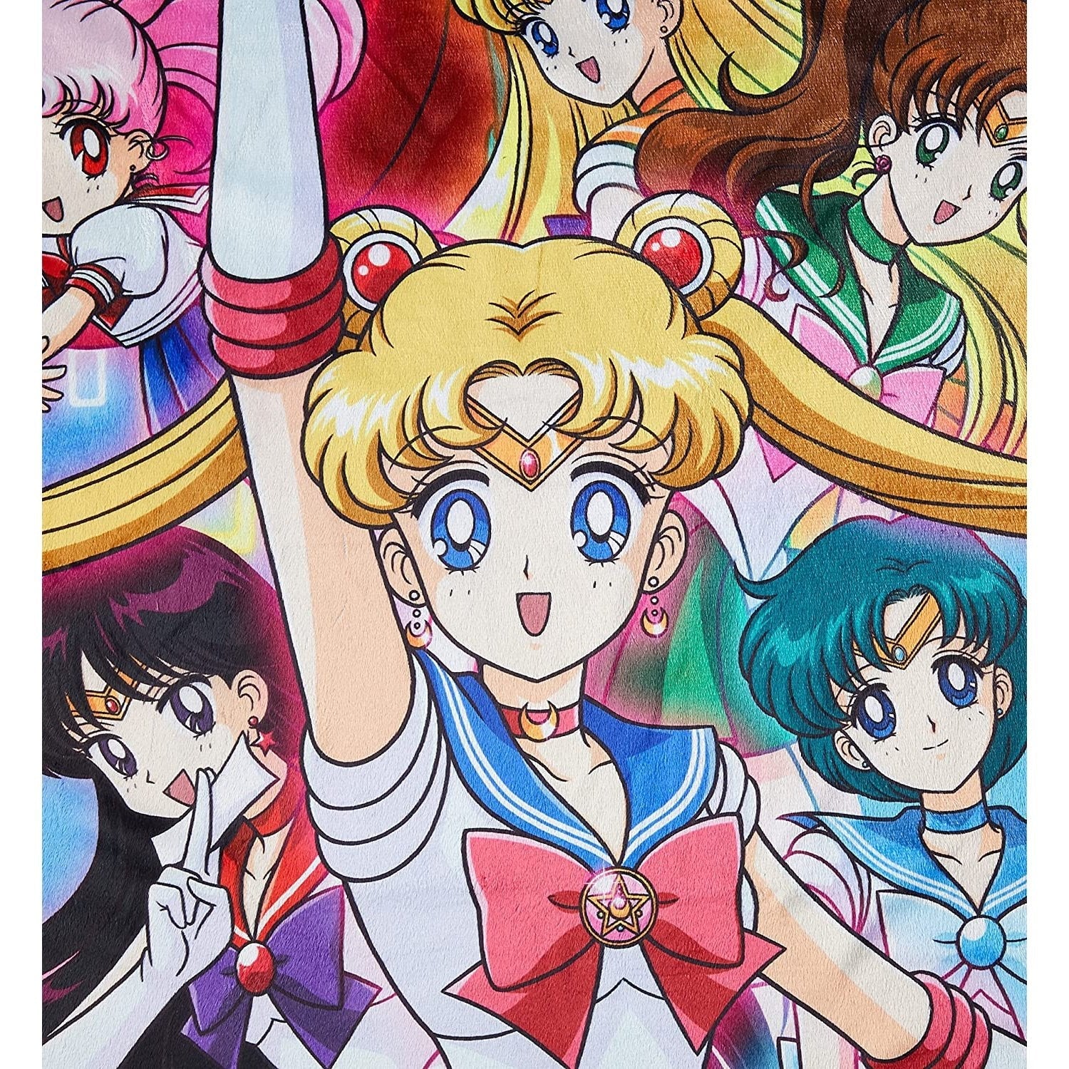 Sailor Moon R - Sailor Moon Group Sublimation Throw Blanket 60in. By 46in. - MEGA POP COMICS 