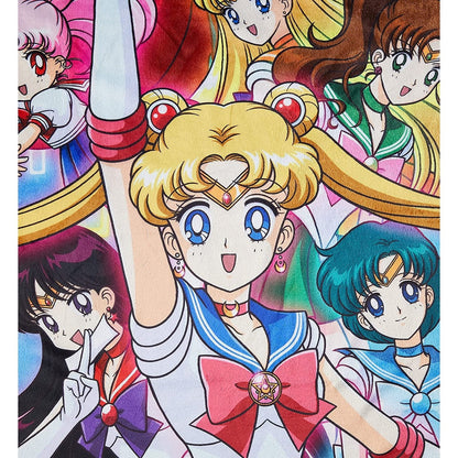 Sailor Moon R - Sailor Moon Group Sublimation Throw Blanket 60in. By 46in. - MEGA POP COMICS 
