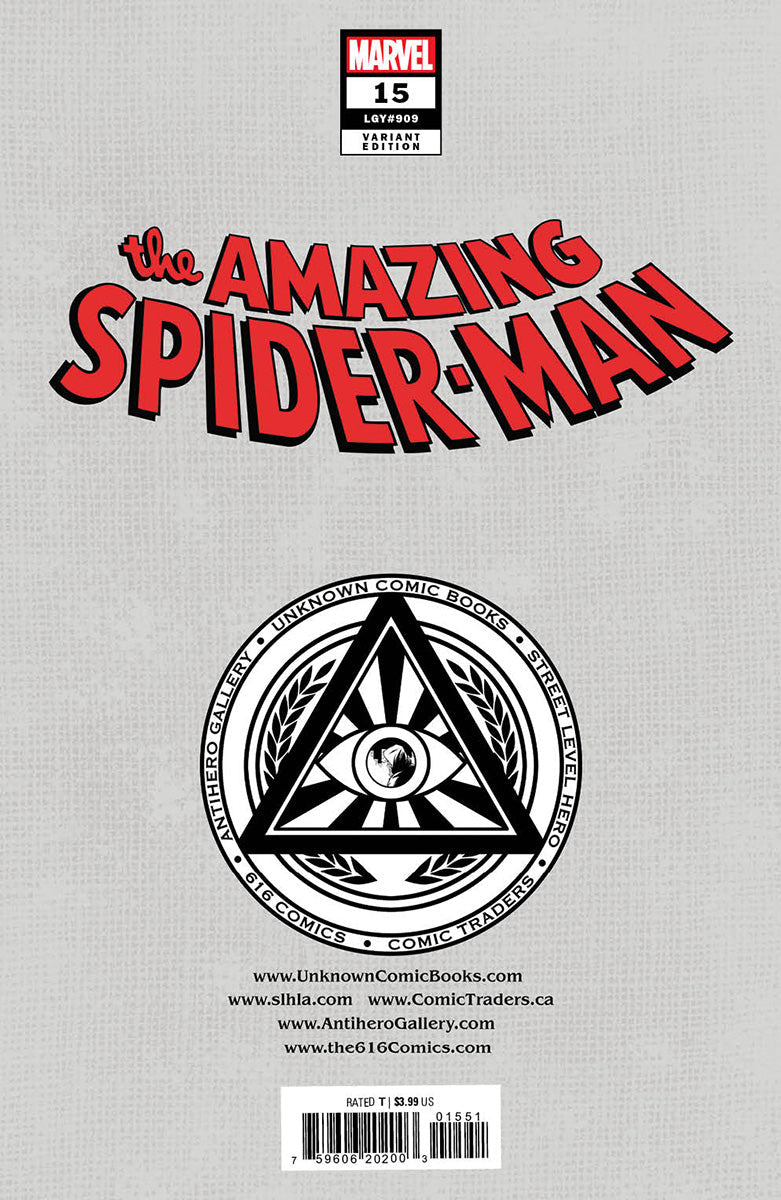 Amazing Spider-Man #15 [Dwb] Unknown Comics R1C0 Exclusive Virgin Var (12/14/2022) - MEGA POP COMICS 